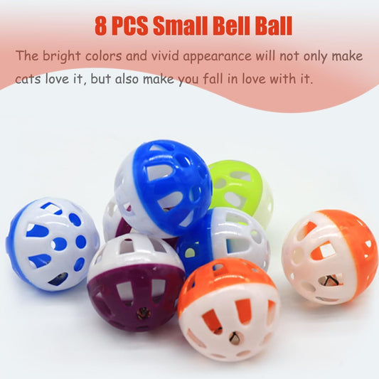 24-Piece Cat Toys Bell Ball Cat Toys Interactive Cat Toys Kitten Toys Colorful,Random color