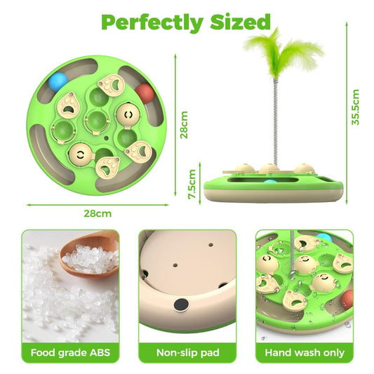 3-in-1 Interactive cat puzzle, toy and treat feeder