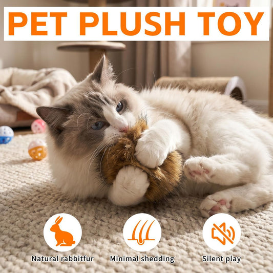 Cat Toys Furry Pom-Pom Toys Durable Cat Toys Indoor Cat Toys Cat Playtime