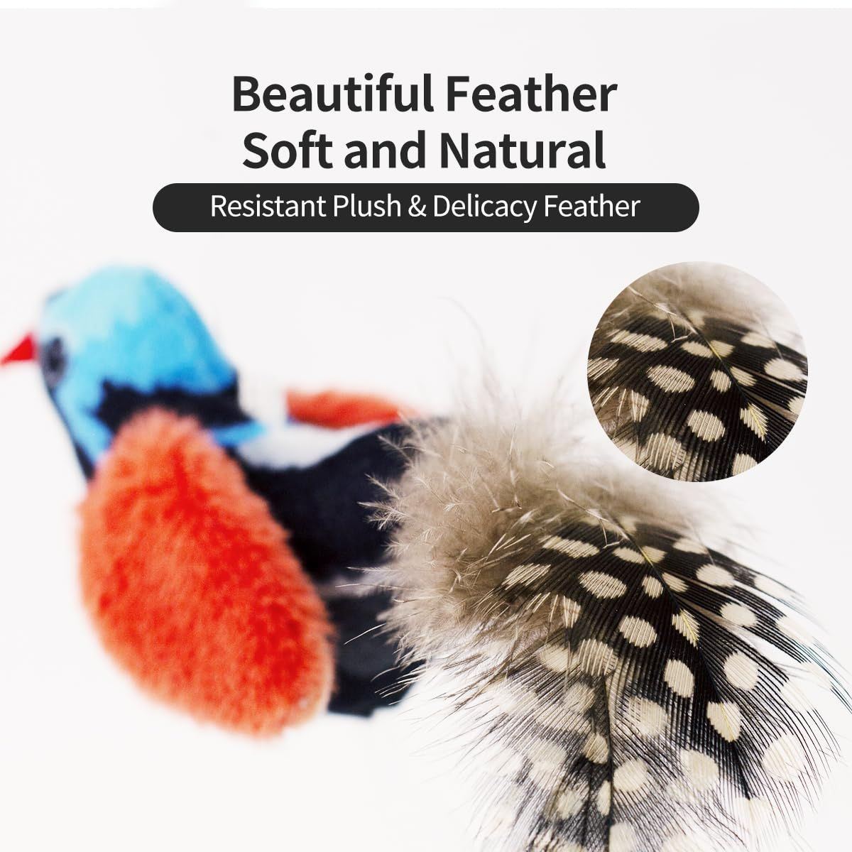 2-Pack Cat Toys Interactive Cat Toys Bird Shaped Cat Toys Cat Toys With Chirping Sound,Random color