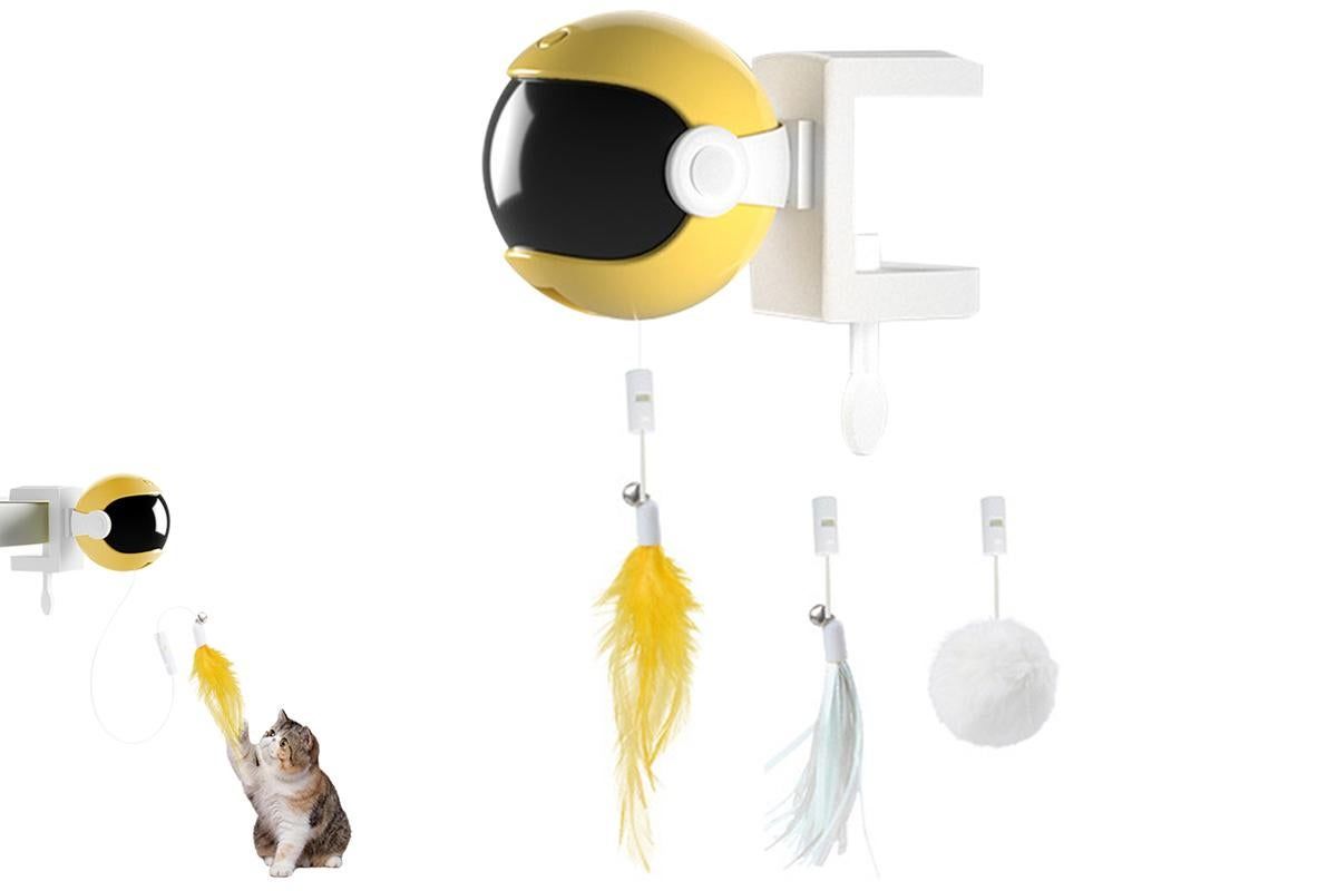 Electric Interactive Cat Toys Automatic Lifting Cat Teaser Toys Set Green