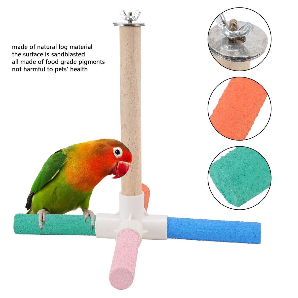Bird Stand- Umbrella Perch - Claw Grinding Stick- Multi Colour