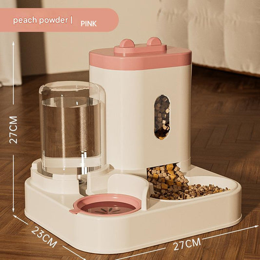 Automatic Pet Feeder and Water Dispenser - Smart Dog Bowl & Cat Feeder - Pink