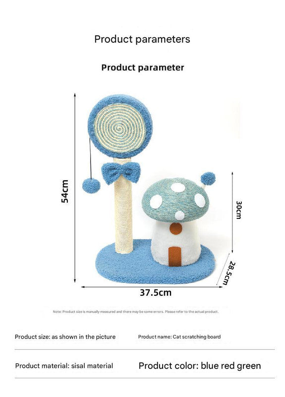 Mushroom Cat Scratching Post - Various Colours