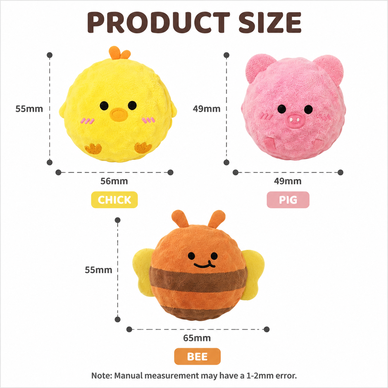 2-Piece Pink Pig Squeaky Ball Dog Toy Set with TPR Thorn Ball Inside - Soft Plush Pet Chew Toys for Dogs & Cats