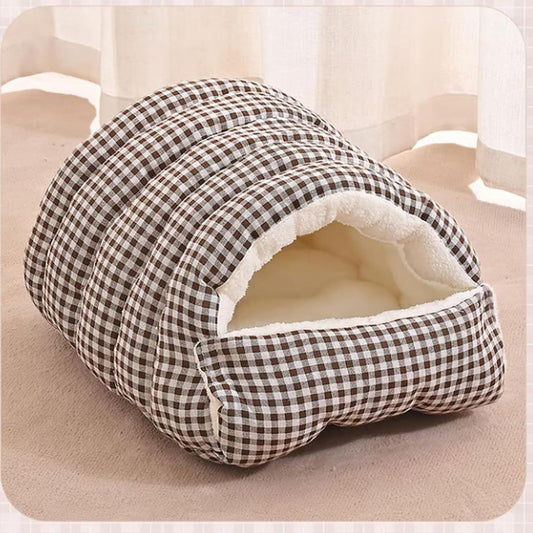 Cozy Monster Cat Bed, Cave Style Pet Bed, Cat Beds for Indoor Cats, Cat Cave Bed Cat Tent with Removable Cushion, Warm Cave Nest Sleeping Bed Puppy House for Cats Small Dogs - Black - Size 43cm*40cm*28cm