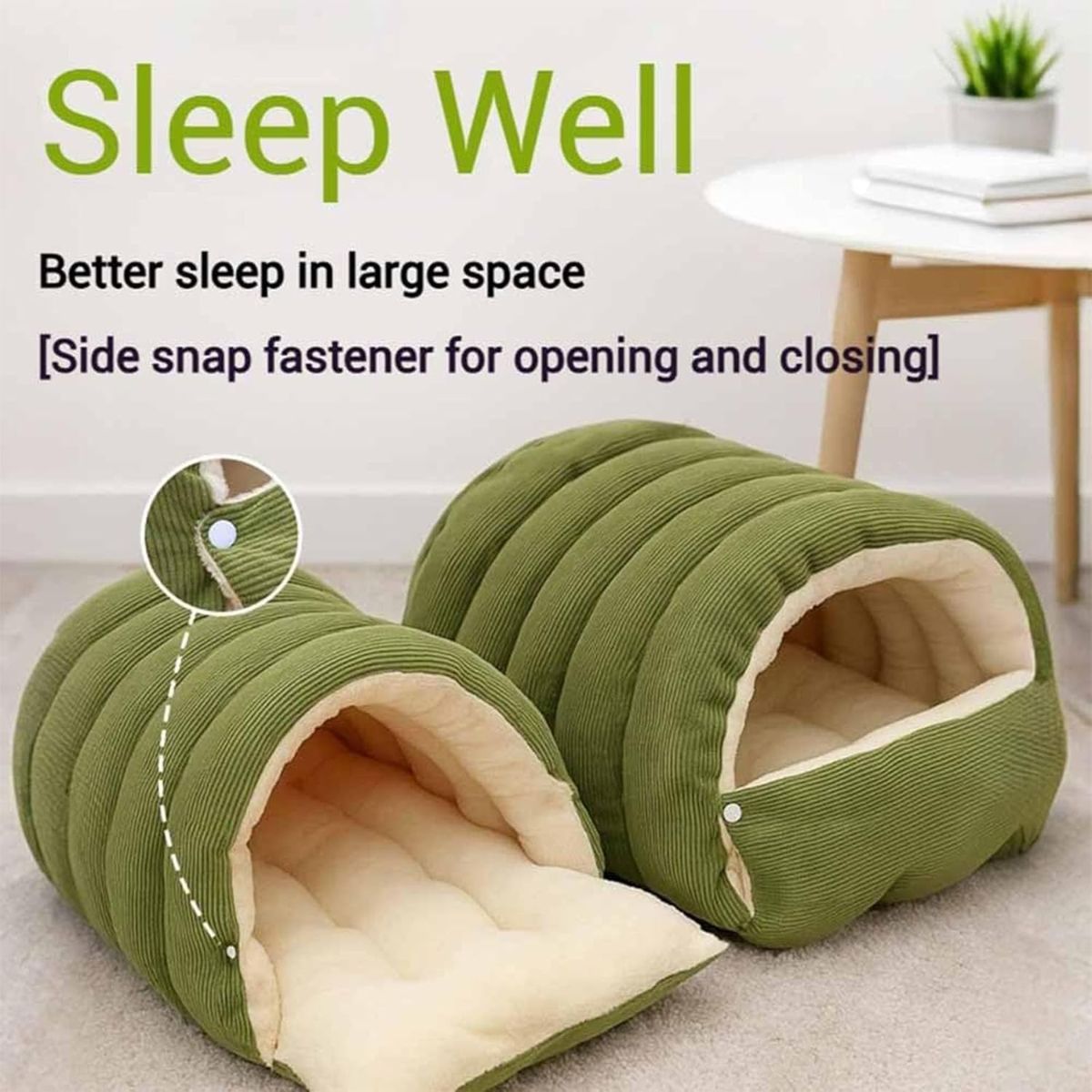 Cozy Monster Cat Bed, Cave Style Pet Bed, Cat Beds for Indoor Cats, Cat Cave Bed Cat Tent with Removable Cushion, Warm Cave Nest Sleeping Bed Puppy House for Cats Small Dogs - Blue - Size 43cm*40cm*28cm