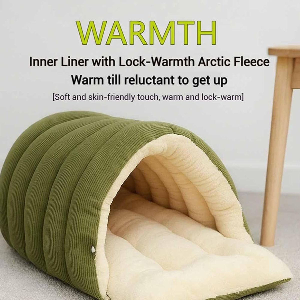 Cozy Monster Cat Bed, Cave Style Pet Bed, Cat Beds for Indoor Cats, Cat Cave Bed Cat Tent with Removable Cushion, Warm Cave Nest Sleeping Bed Puppy House for Cats Small Dogs - Blue - Size 43cm*40cm*28cm
