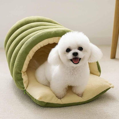 Cozy Monster Cat Bed, Cave Style Pet Bed, Cat Beds for Indoor Cats, Cat Cave Bed Cat Tent with Removable Cushion, Warm Cave Nest Sleeping Bed Puppy House for Cats Small Dogs - Blue - Size 43cm*40cm*28cm