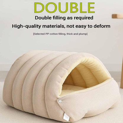 Cozy Monster Cat Bed, Cave Style Pet Bed, Cat Beds for Indoor Cats, Cat Cave Bed Cat Tent with Removable Cushion, Warm Cave Nest Sleeping Bed Puppy House for Cats Small Dogs - Green - Size 43cm*40cm*28cm