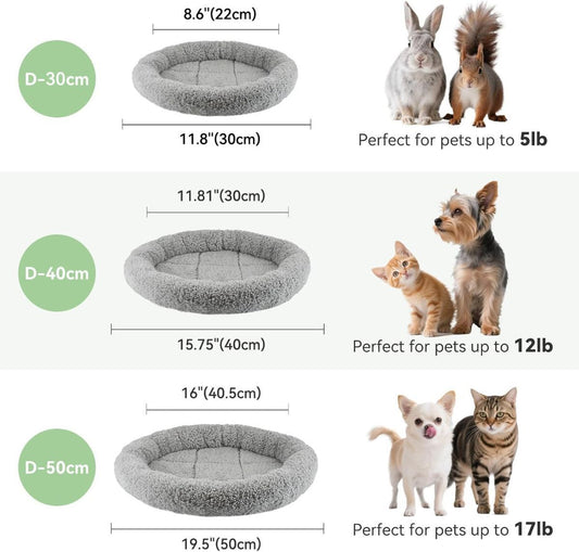 Cat Bed Plush Round - Gray / 40cm