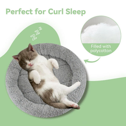 Cat Bed Plush Round - Gray / 40cm