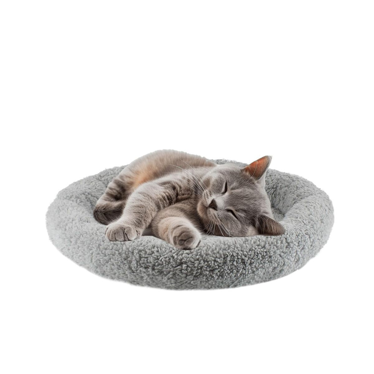 Cat Bed Plush Round - Gray / 50cm