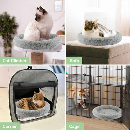 Cat Bed Plush Round - Gray / 50cm