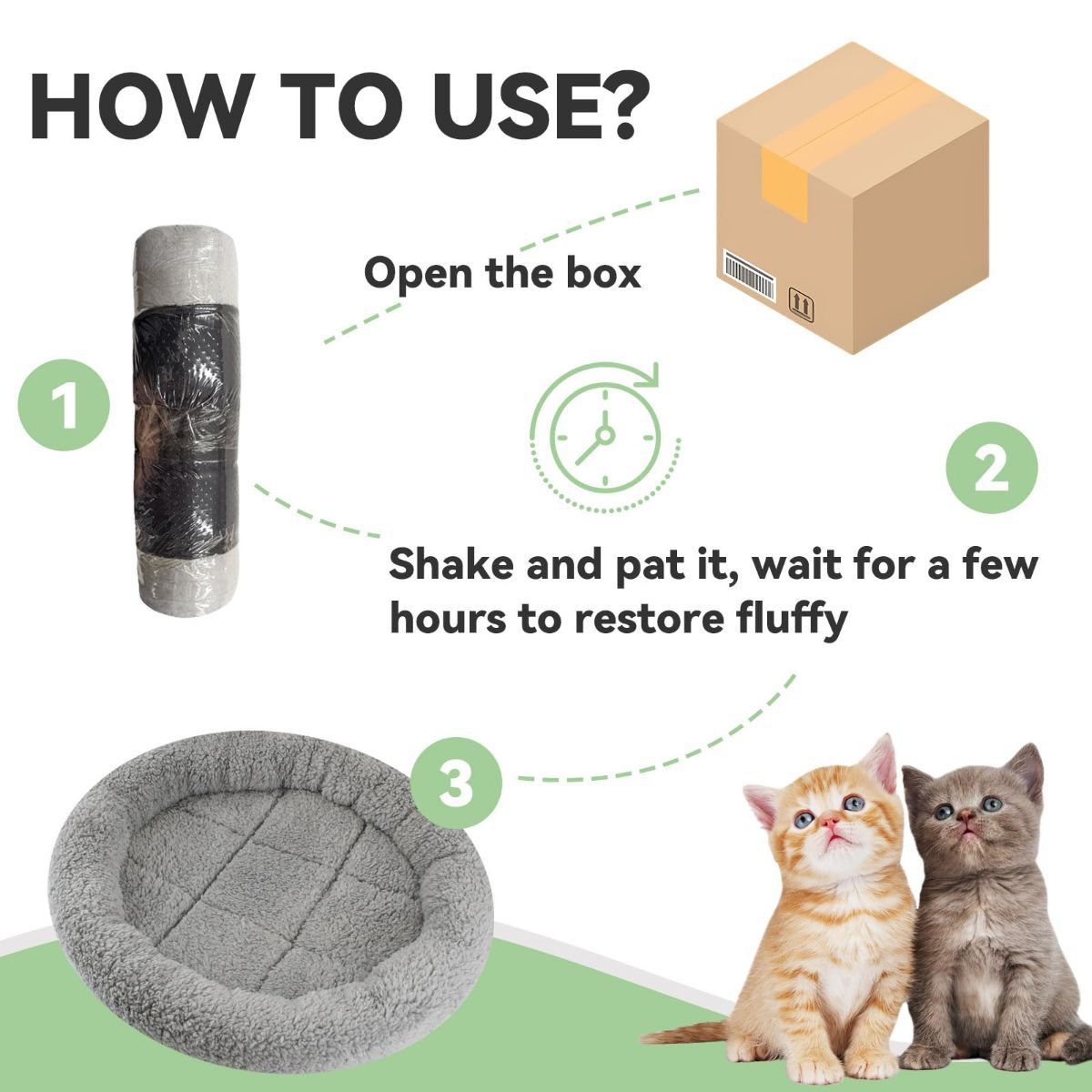 Cat Bed Plush Round - Gray / 50cm