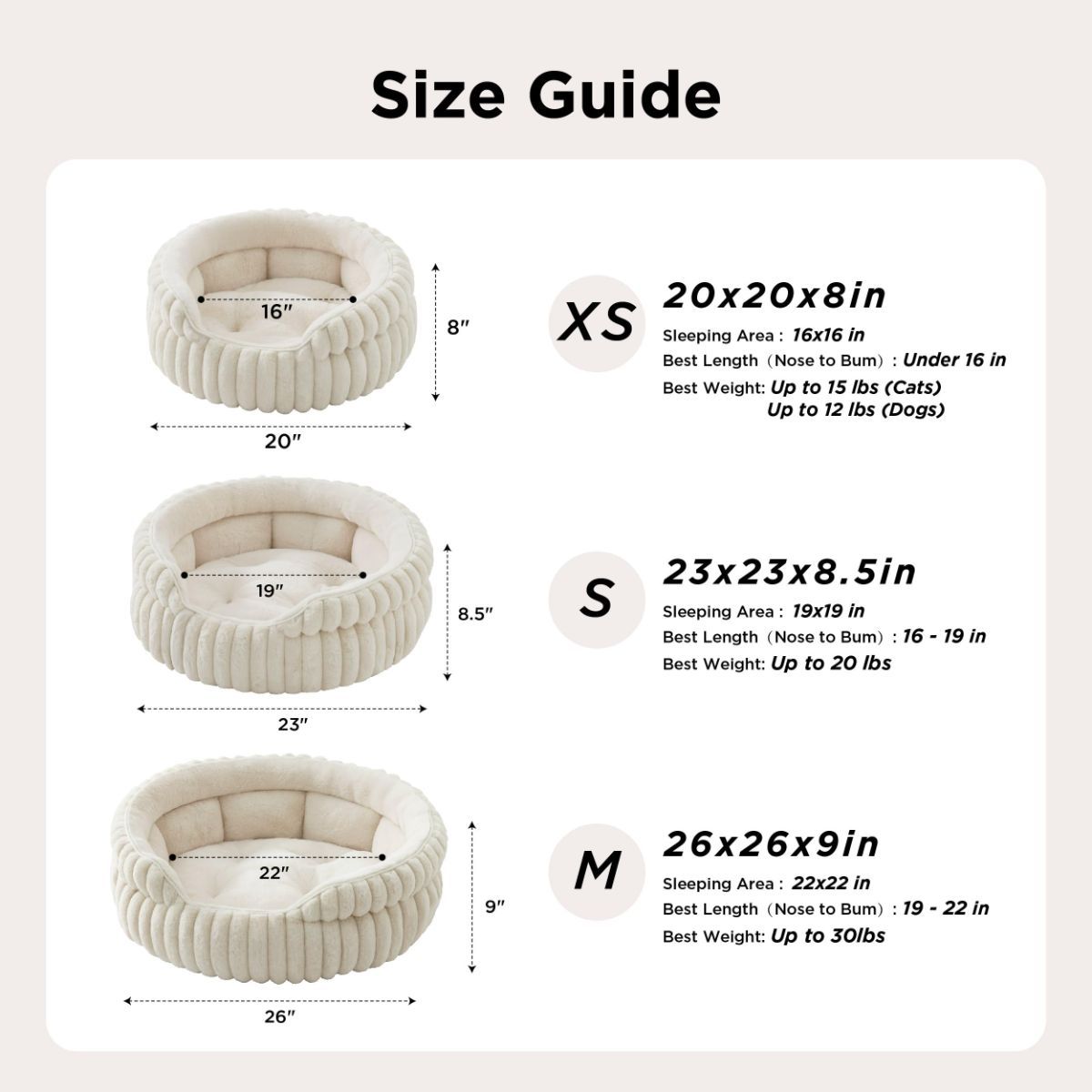 Cat Bed Plush Round - Grey