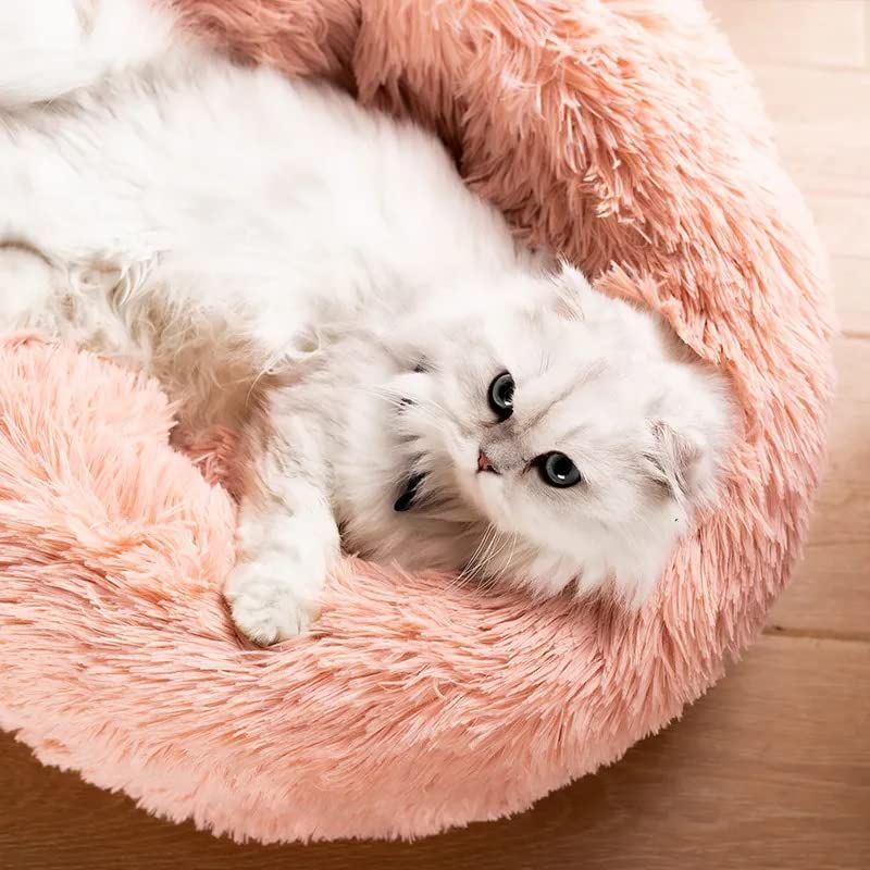 Cat Bed Fluffy Round - Green / 24in