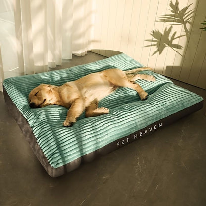 High Backrest Thick Dog Bed - Green