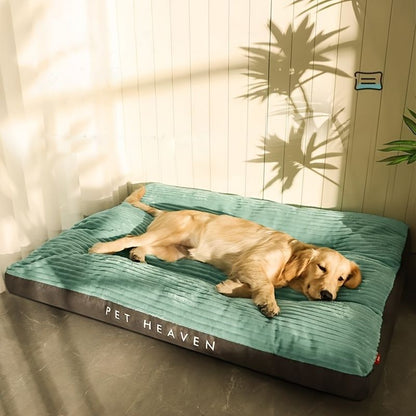 High Backrest Thick Dog Bed - Green