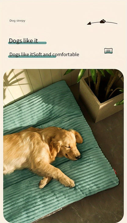 High Backrest Thick Dog Bed - Green