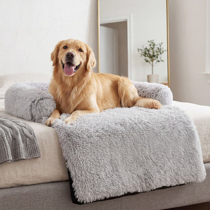 Plush Dog Bed Dog Bed With Bolster Comfortable Dog Bed Large Dog Bed Small Dog