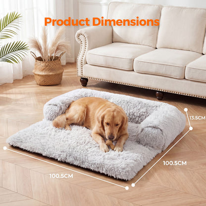 Plush Dog Bed Dog Bed With Bolster Comfortable Dog Bed Large Dog Bed Small Dog