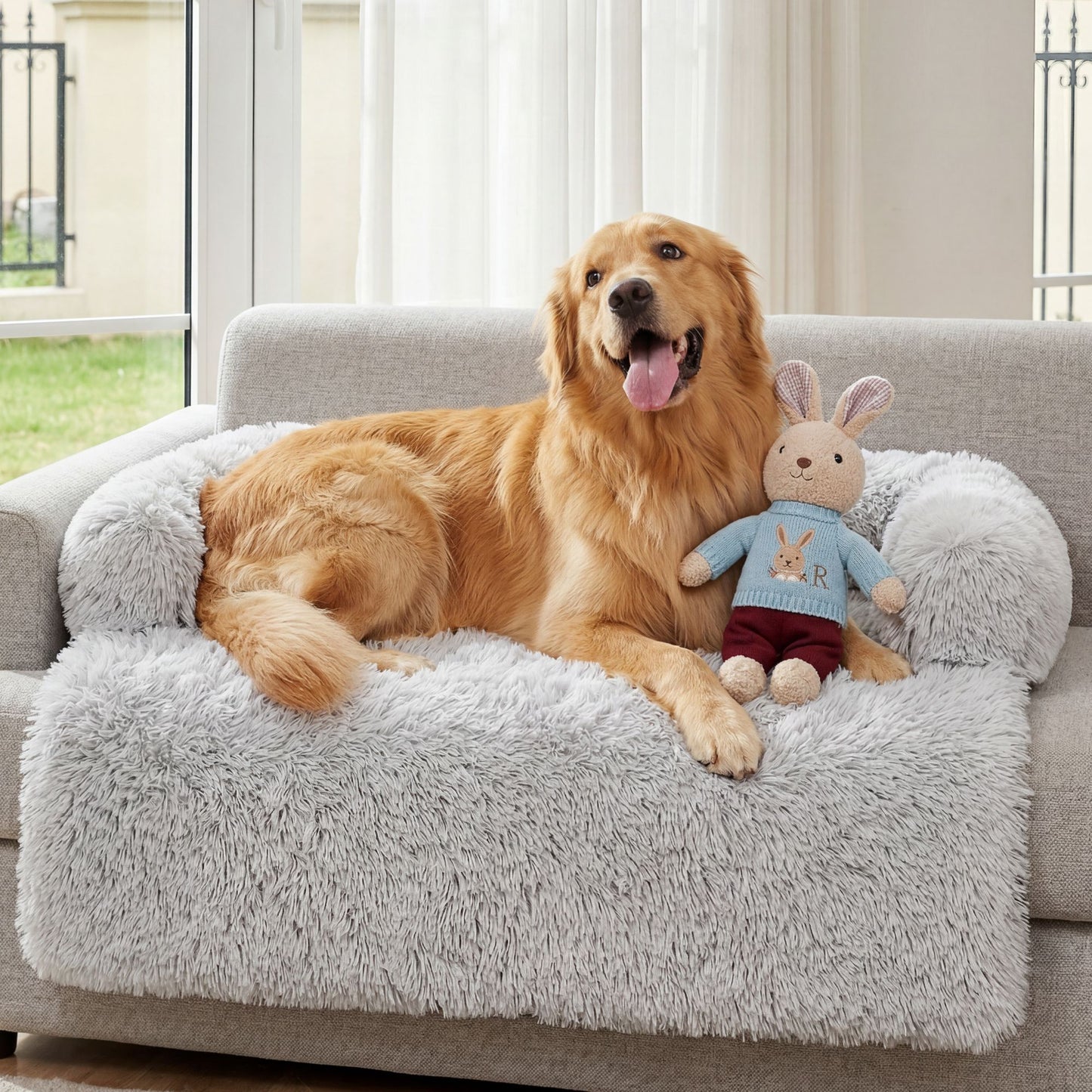 Plush Dog Bed Dog Bed With Bolster Comfortable Dog Bed Large Dog Bed Small Dog
