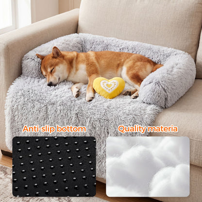 Plush Dog Bed Dog Bed With Bolster Comfortable Dog Bed Large Dog Bed Small Dog