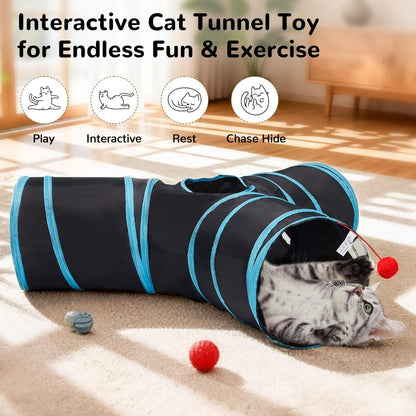 Cat Toy Interactive Cat Toy Cat Tunnel Feather Teaser Wand Indoor Cat Toy Cat
