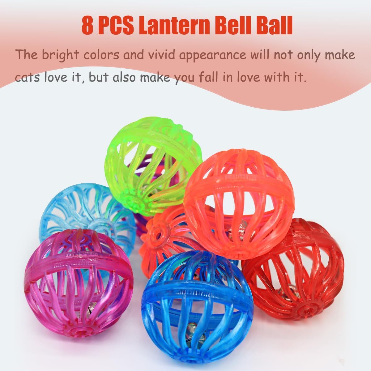 24-Piece Cat Toys Bell Ball Cat Toys Interactive Cat Toys Kitten Toys Colorful，Random color