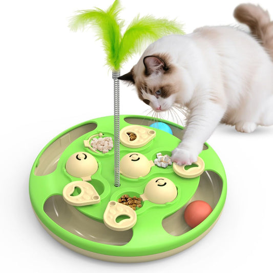 3-in-1 Interactive cat puzzle, toy and treat feeder
