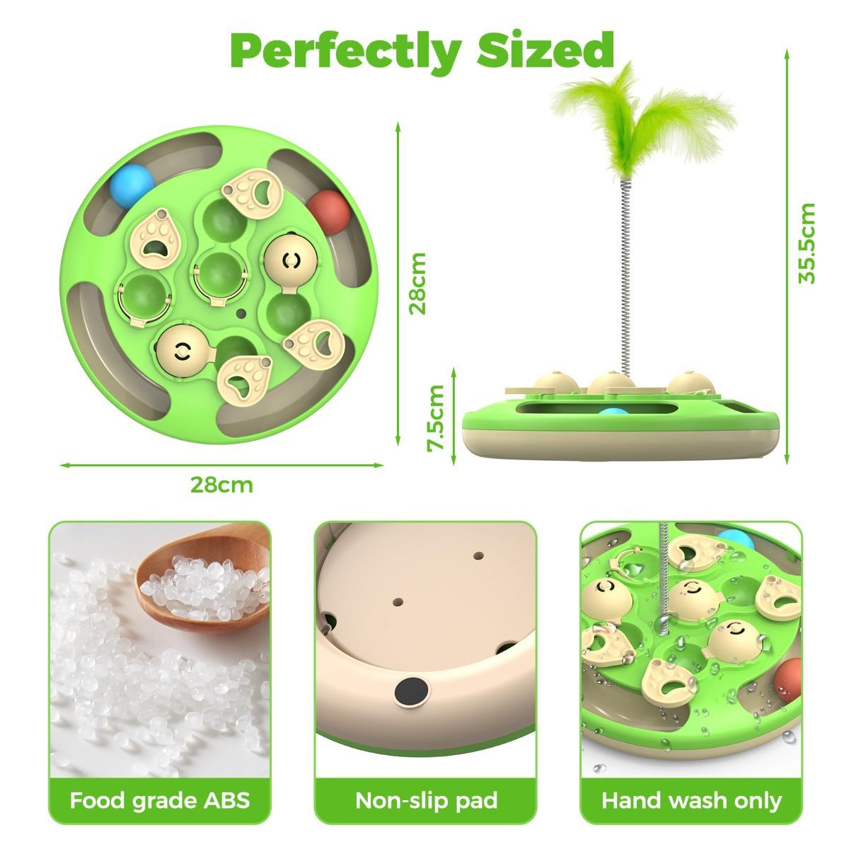 3-in-1 Interactive cat puzzle, toy and treat feeder