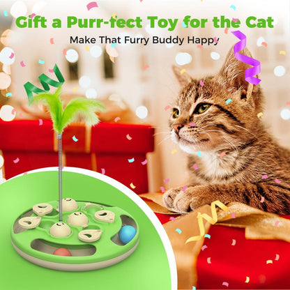 3-in-1 Interactive cat puzzle, toy and treat feeder