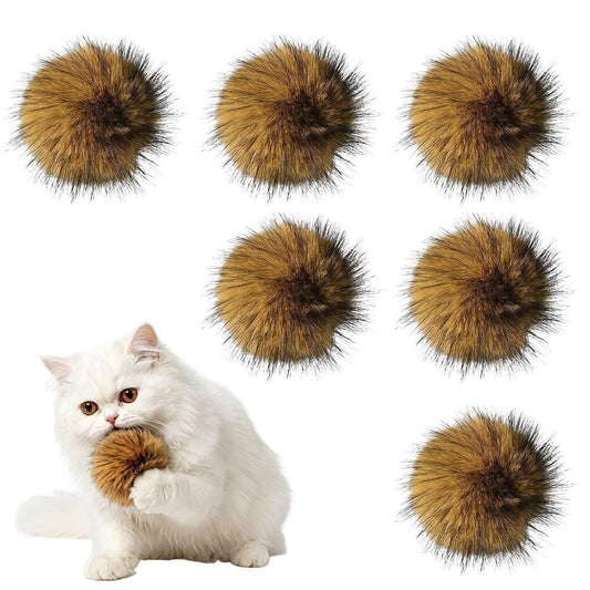 Cat Toys Furry Pom-Pom Toys Durable Cat Toys Indoor Cat Toys Cat Playtime