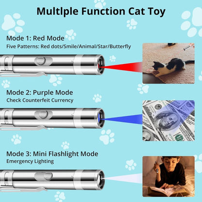 Indoor Cat Toy USB Rechargeable Cat Toy 7 Mode Cat Toy Cat And Dog Interactive