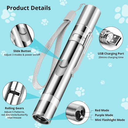 Indoor Cat Toy USB Rechargeable Cat Toy 7 Mode Cat Toy Cat And Dog Interactive