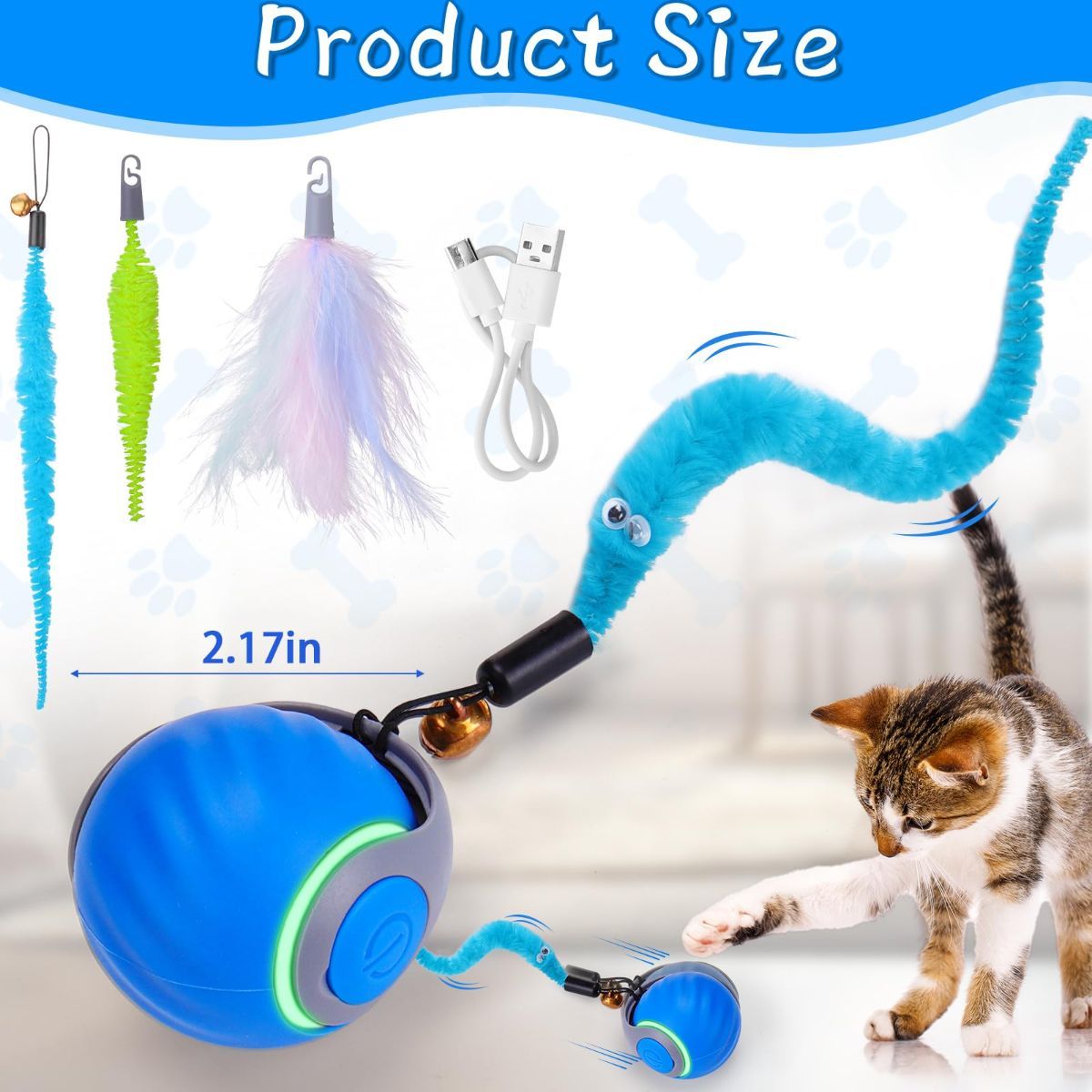 Interactive Cat Toy Cat Ball Toy Feather Worm Toy Cat Toy With Bells Australian