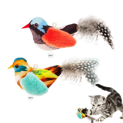 2-Pack Cat Toys Interactive Cat Toys Bird Shaped Cat Toys Cat Toys With Chirping Sound，Random color