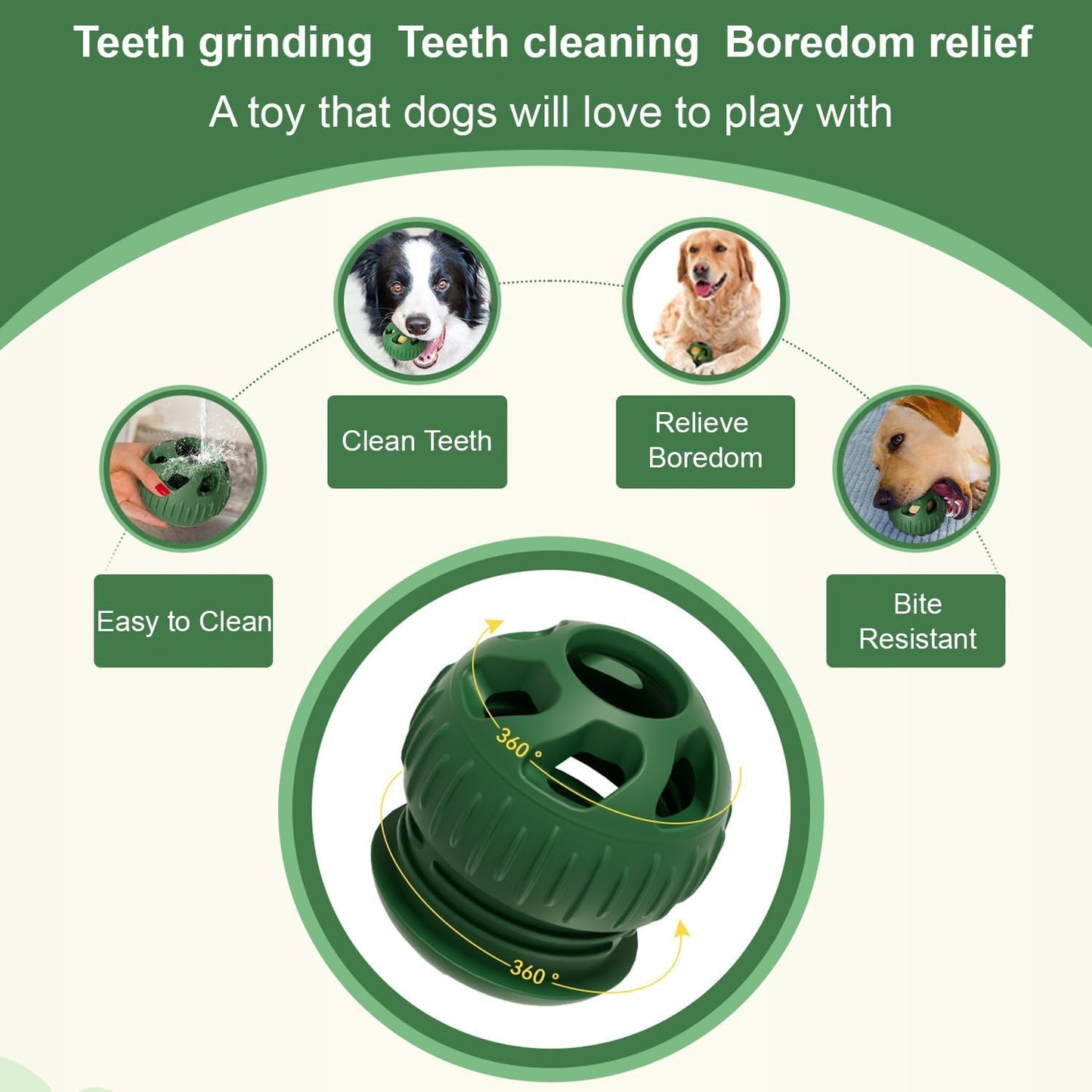 Interactive Dog Toys, Treat Dispensing Dog Toy, Chew Toys to Keep Your Pup Distracted, Frozen Dog Treats Toy for Aggressive Chewer, Durable Dog Puzzle for Small Medium Dog