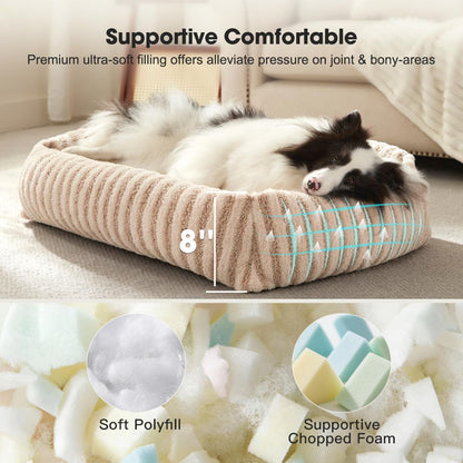 Cosy Dog Bed - Teddy Fabric - Cream