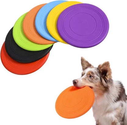 Frisbee - 7 Pieces - Dog Frisbee - Rubber Frisbee Dog - Dog Toys - Beach Toys - Disc - Soft Silicone - Dog Intelligence Toys - For All Dogs - 17.8 Cm