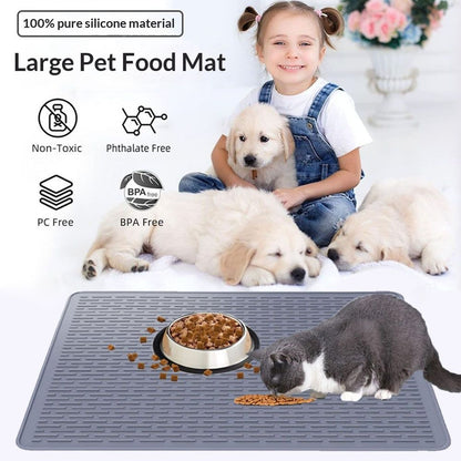 Rubber Large Cat Litter Mat - Kitty Litter Box mat - Silicone Litter Trapping Catcher Mat - Cat Supplies & Accessories for Indoor Cats (28" x 19.7") - Grey