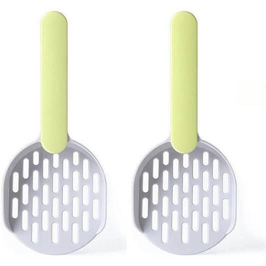 2 pack Easy to Clean Sifting Litter Scoop Shovel,Cat Litter Cat Poop Tool High-Grade ABS Plastic Cat Litter Scoop is Durable (Green)