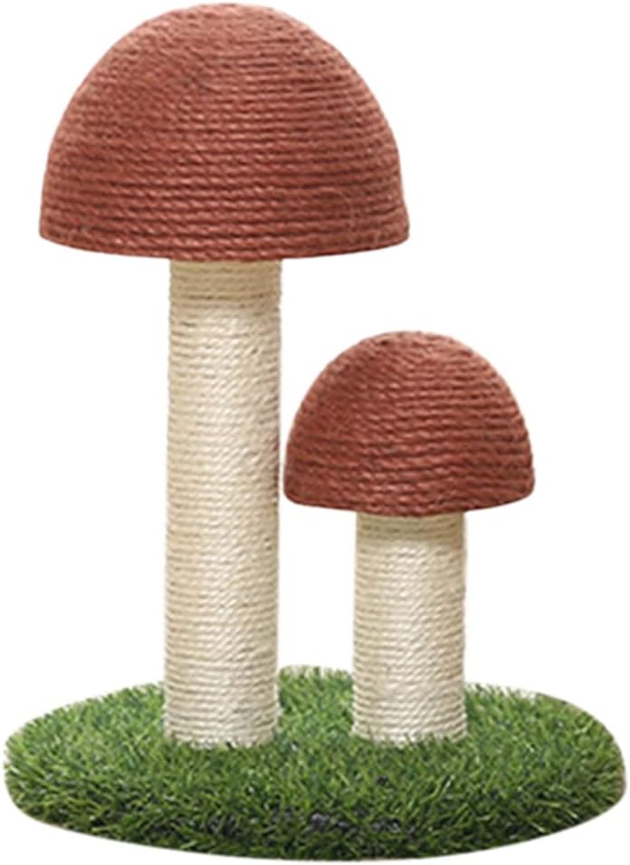 Mushroom Cat Scratching Post with Natural Sisal