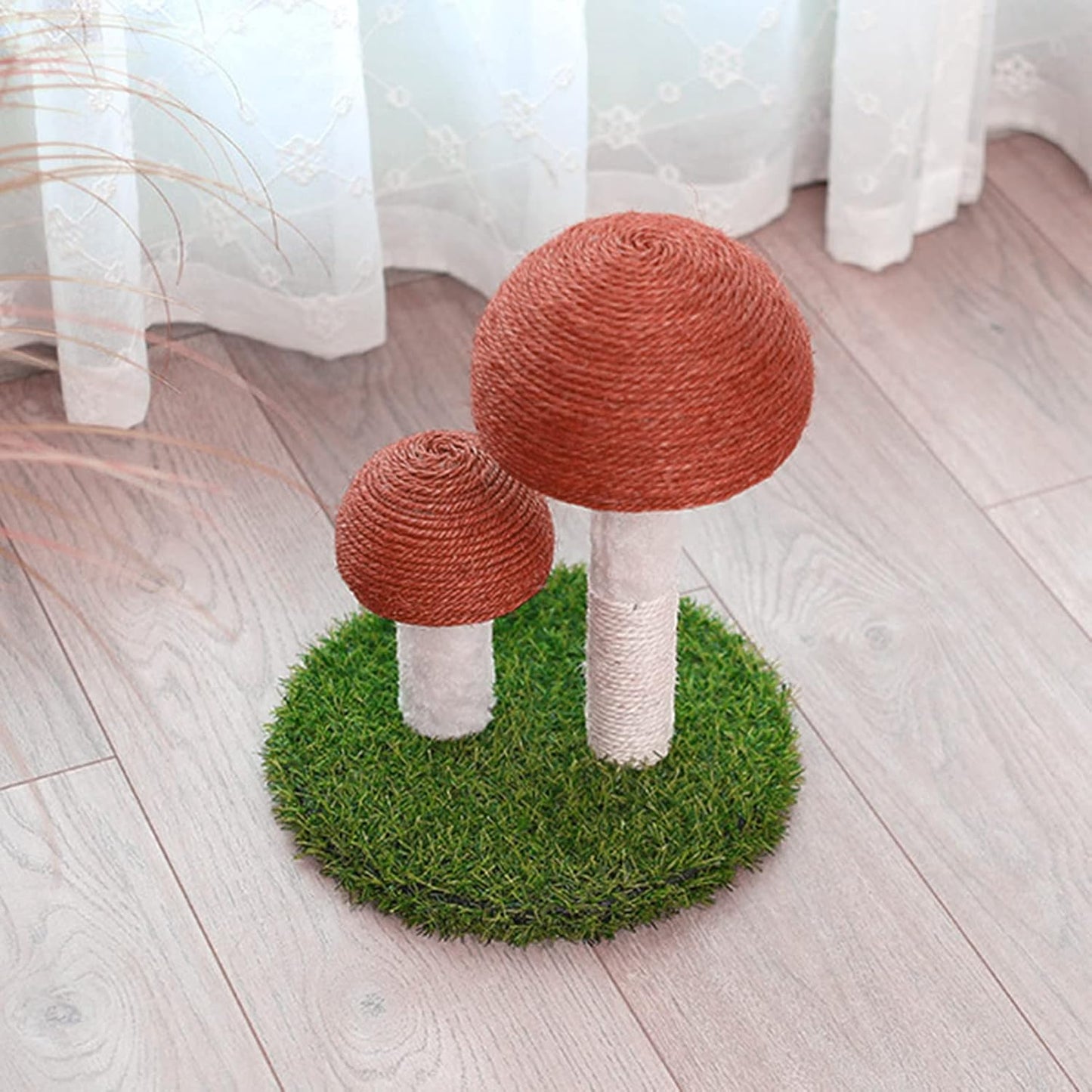 Mushroom Cat Scratching Post with Natural Sisal