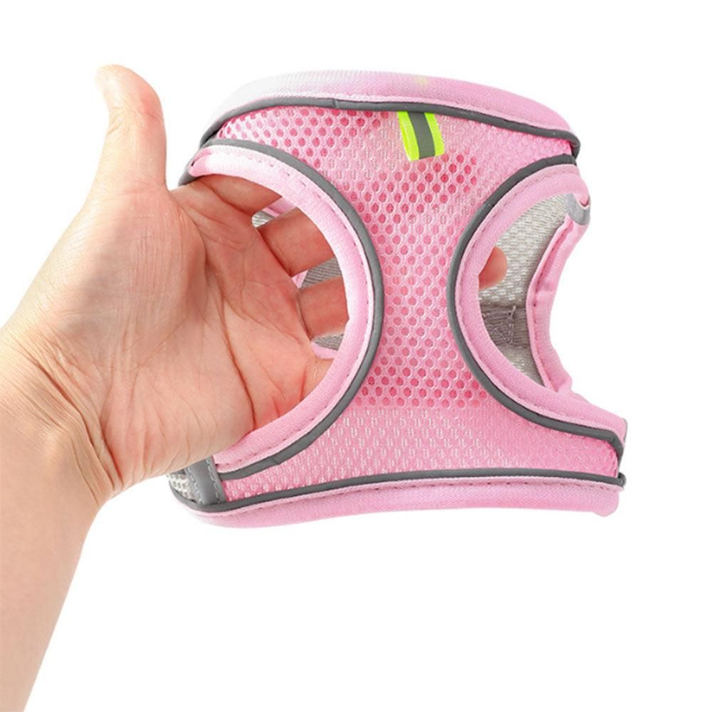 Pet Cat Harness and Leash Set Reflective Strip - Pink