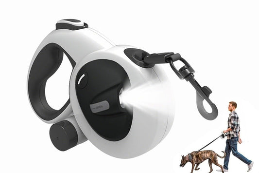 5m Auto Retractable Dog Leash with LED Light Pet Walking Lead for Small Medium Large Dogs - L