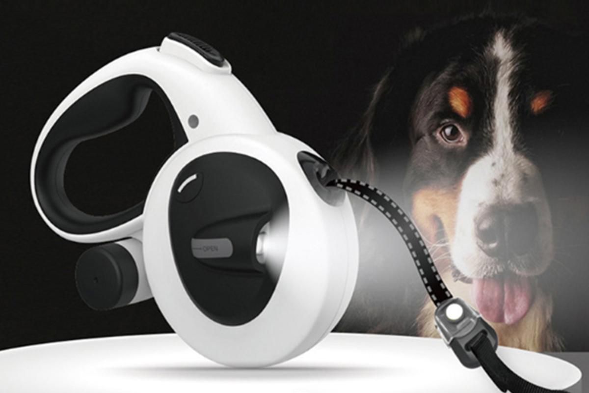 5m Auto Retractable Dog Leash with LED Light Pet Walking Lead for Small Medium Large Dogs - L