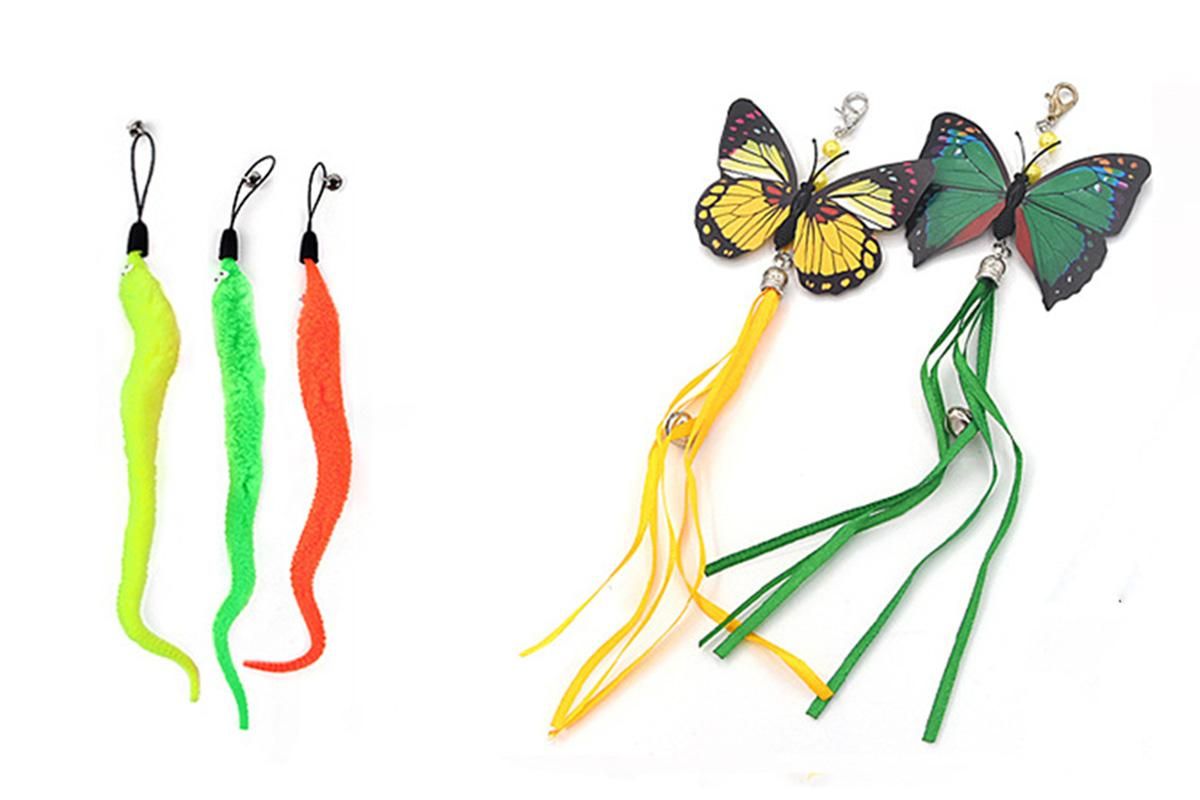 20Pcs Interactive Cat Wand Toys with Feather Replacements for Cats Play and Exercise