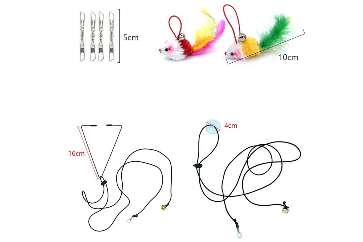 20Pcs Interactive Cat Wand Toys with Feather Replacements for Cats Play and Exercise